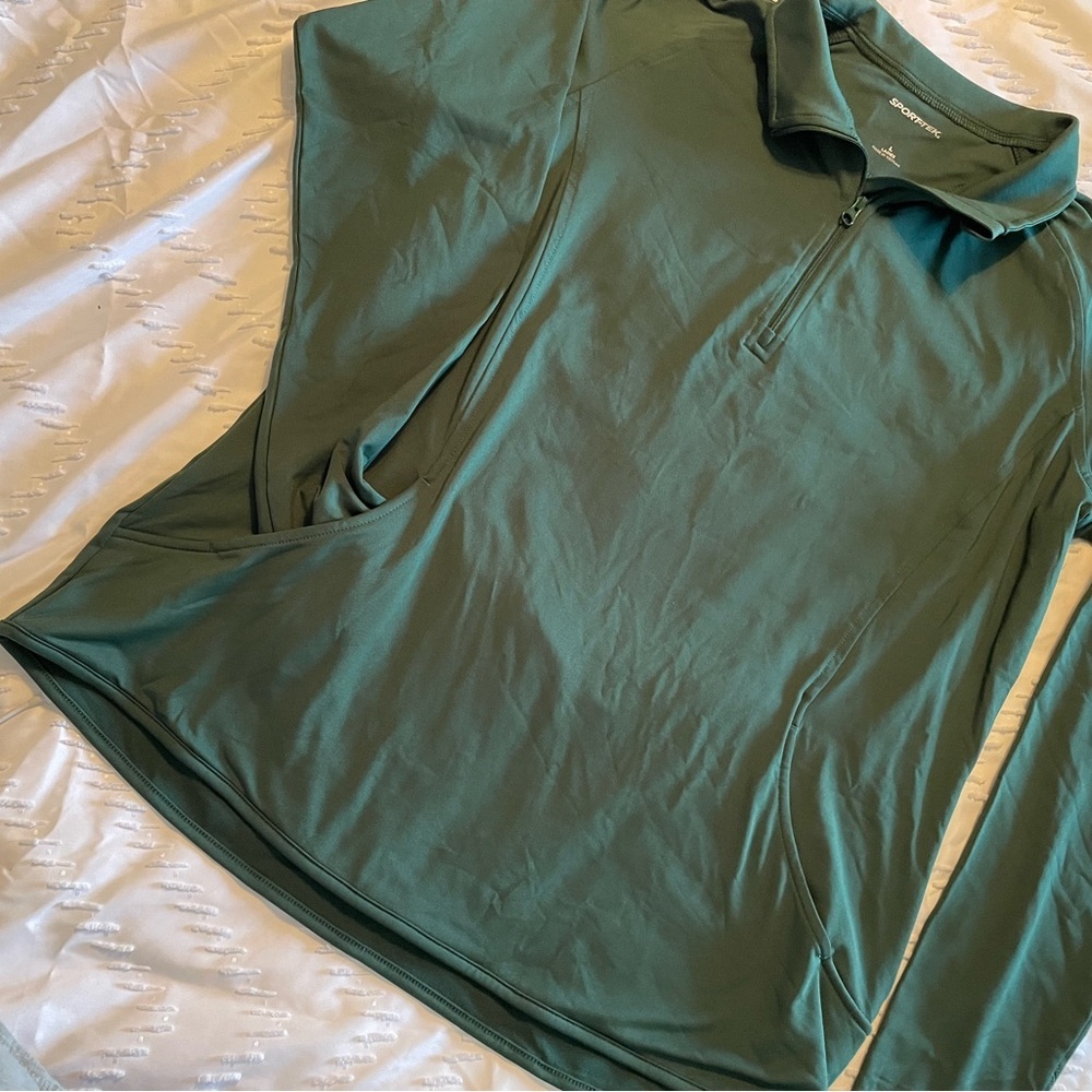 SPORT-TECH Stretch 1/2-Zip Long Sleeve Pullover SZ/Large In perfect condition! - Picture 2 of 4